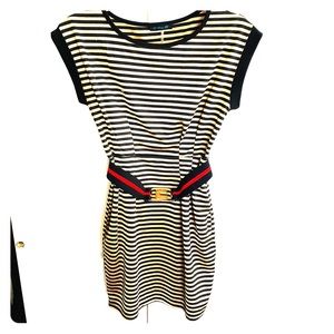 SOLD Gucci Style Dress Gold and Black Striped Belt